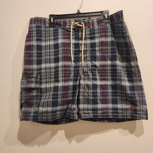 Polo Ralph Lauren New York Swim Wear Mens XL Plaid Pattern Preppy Beach EUC